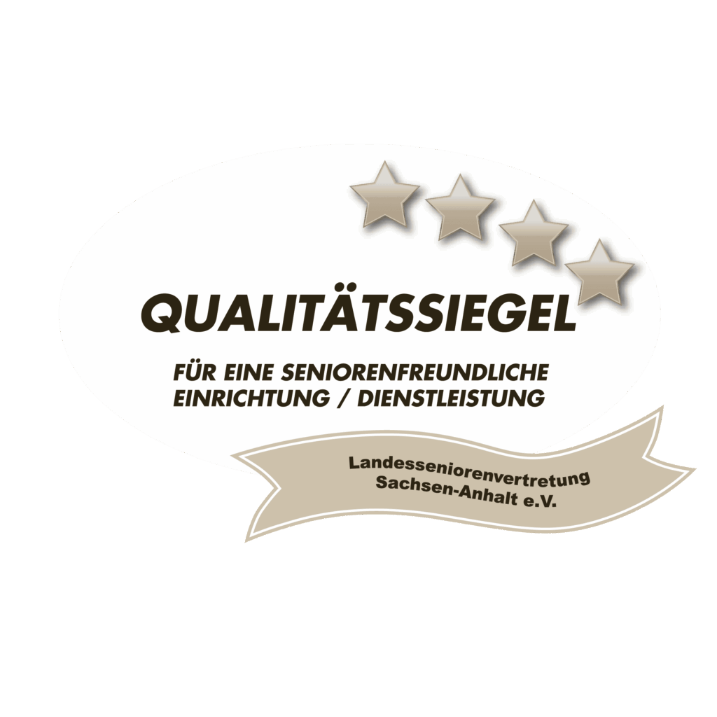 Qualitätssiegel: FÜR EINE SENIORENFREUNDLICHE EINRICHTUNG / DIENSTLEISTUUNG der Landesseniorenvertretung Sachsen-Anhalt e.V.